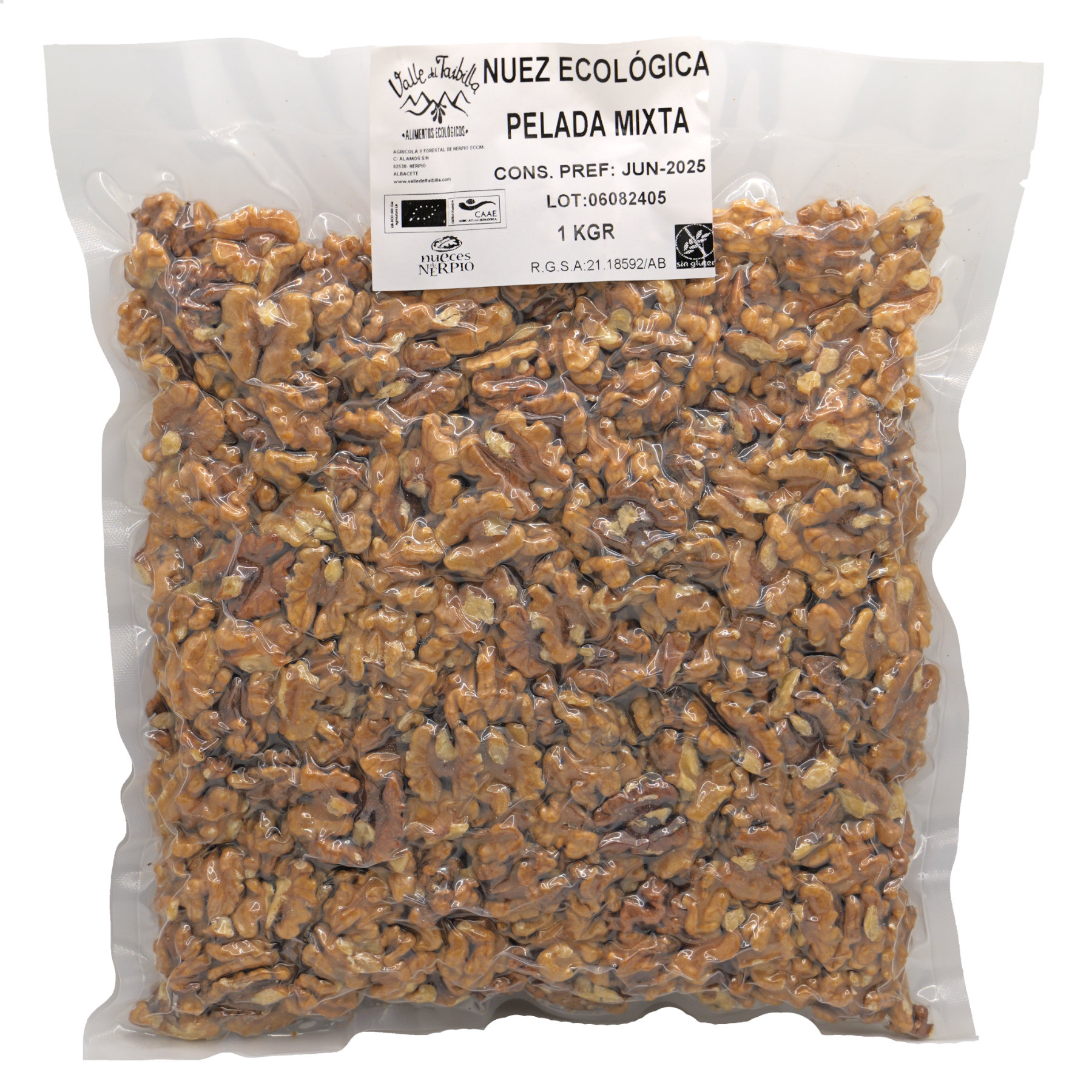 Nuez | Valle del Taibilla Nuez Ecológica Mixta Vacío 1kg