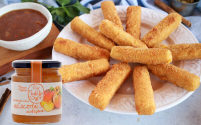 Recetas Caseras | Valle del Taibilla Palitos de tofu con chutney rápido de melocotón